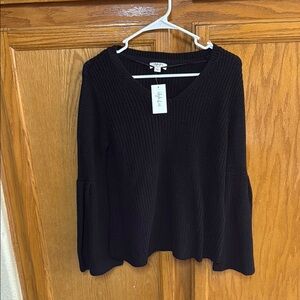 Style & Co. Black 3/4 Sleeve Relaxed Blouse